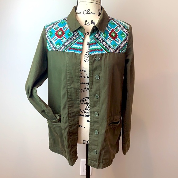 Zara Jackets & Blazers - Zara Trafaluc Aztec Embroidered and Hand Beaded Button Up Shirt / Jacket